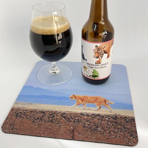 【SAKEマット】　藍島（あいのしま）の猫　｜酒器・ボトル対応 吸水マット　酒マット