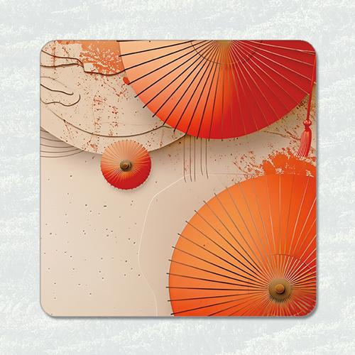 ＜ラバー コースター＞　和傘　吸水タイプコースター