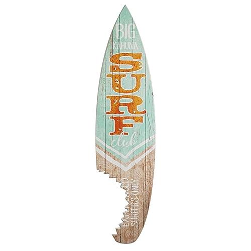 ウッド サーフボード ウォール サイン Big Kahuna Surf Club Shark Bit...