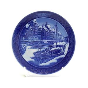 ロイヤルコペンハーゲン  Royal Copenhagen イヤープレート 2007年版 / 平成19年　ニューハウンのクリスマス　箱、説明書付｜swan-antiques