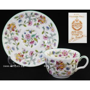 英国製イギリス　ミントン Minton　ハドンホール グリーン　カップ＆ソーサー　廃盤品｜swan-antiques