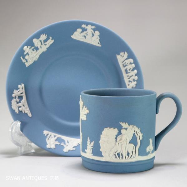 ウェッジウッド Wedgwood 英国製 ジャスパー ペールブルー デミタス カップ＆ソーサー 未使...