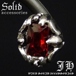 ステン製で最安777円 １個売り 大粒レッド煌きGlass ステンレスピアス 大爪スタッドピアスsv...