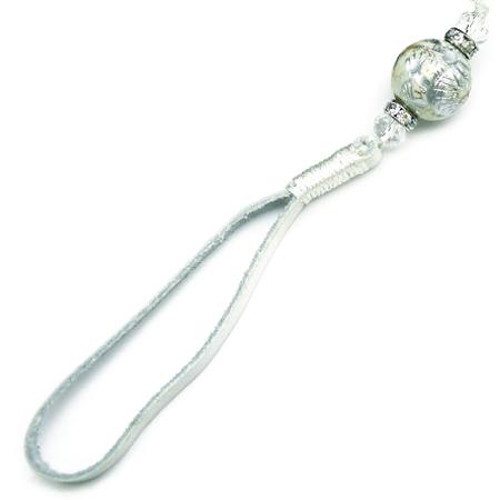 chst14 銀 龍ストラップ ホワイトターコイズ 18mm超大玉 悪羅悪羅本革タイプ 白 おしゃれ