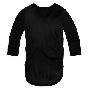 ロング丈 Uネック 七分袖 Tシャツ メンズ 無地 ロンT ...