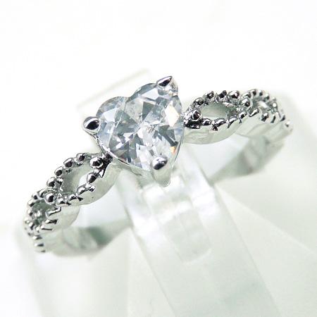 輝く煌きカットGlass シンプルなピンキーリング 高級プラチナRG加工 パーティーや結婚式、二次会...