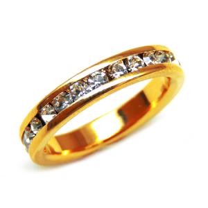 輝く煌きカットGlass かわいいピンキーリング 高級プラチナRG加工 パーティー 結婚式 プレゼントにも ゴールド kor293 おしゃれ
