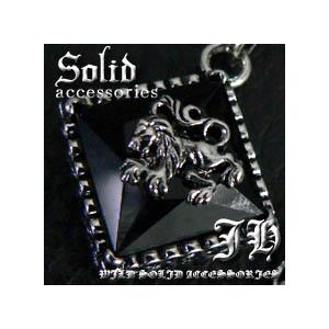 n507 新型 攻撃力120％UP 英国風ライオントップsv シルバー調 ネックレス ブラックストー...