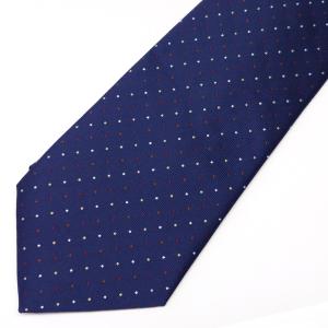 ネクタイ メンズ 幅 7cm ネイビー 紺 ホワイト 白 格子柄 ナロータイ