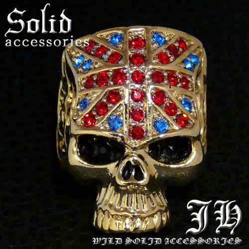 R247 送料無料 ユニオンフラッグ煌きGlass高級プラチナゴールドRG加工リング 指輪HIPHO...