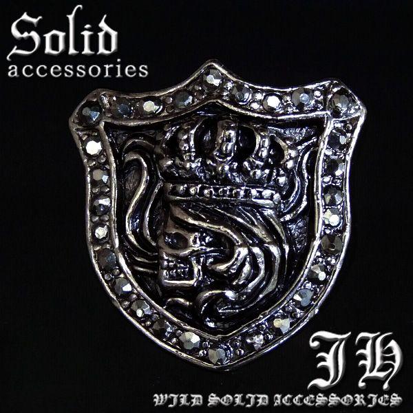 豪華ブラックメタリック煌きGlassが27石 キングスカルリング 指輪svペアリング 王冠クラウンR...