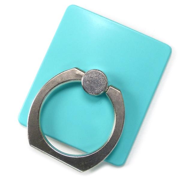 在庫限り スマホリング おしゃれ シンプル 水色 ライトブルー シルバー cr バンカーリング かわ...