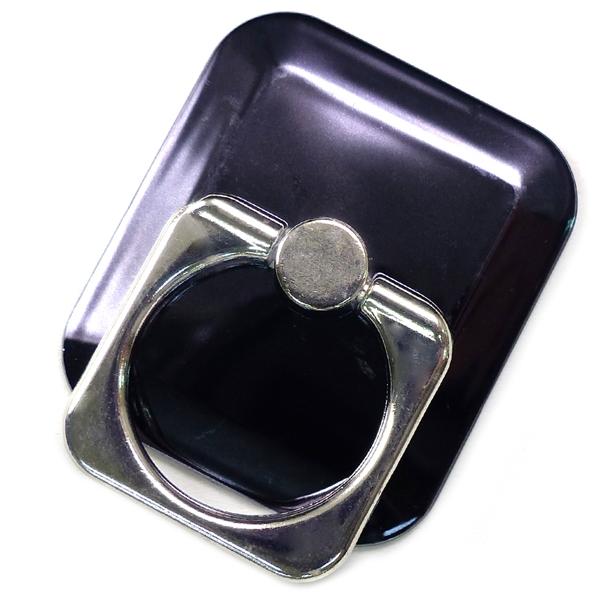 在庫限り スマホリング おしゃれ シンプル 黒 ブラック シルバー cr バンカーリング かわいい ...