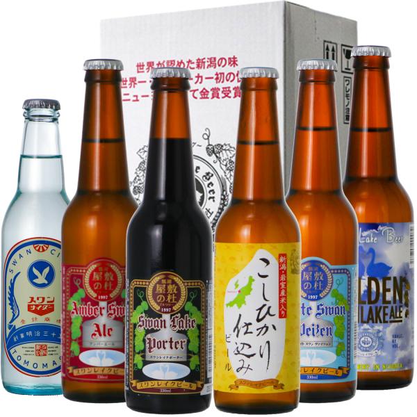 御歳暮ギフト ビール クラフトビール スワンレイクビール お楽しみ 飲み比べ 6本 330ml 詰め...
