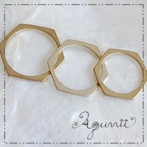 Aquvii／アクビ Hexagon Ring ヘキサゴン（六角形）デザインのAquviiオリジナル...