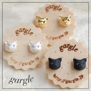 gargle ガーグル mini CATS 猫 ピアス ネコ ねこ 猫 黒猫 白猫 小さい リアル 顔 安い かわいい 人気 ネコ好き 小さい アクセサリー グッズ 動物