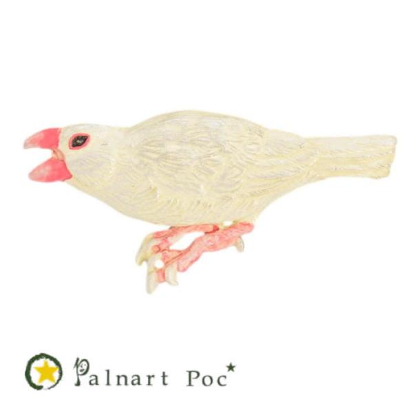 パルナートポック ブローチ 白 文鳥 Palnart Poc  2408