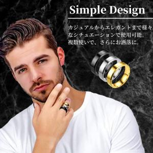指輪 6mm リング メンズ レディース ステ...の詳細画像1