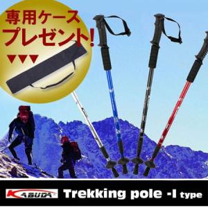 ストック 登山 トレッキングポール コンパクト ウォーキング I型 ステッキ 軽量 ポール ケース 付き