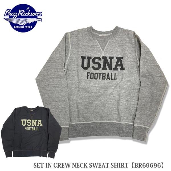 Buzz Rickson's USNA FOOTBALL SET-IN CREW NECK SWEA...