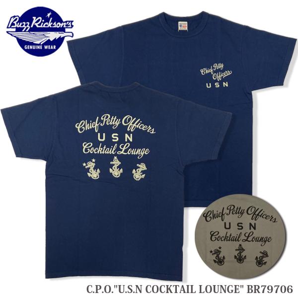 Buzz Rickson's "U.S.N. COCKTAIL LOUNGE" T-SHIRT BR...
