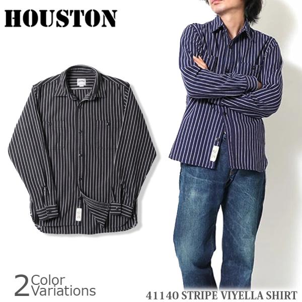 HOUSTON（ヒューストン） STRIPE VIYELLA SHIRT ストライプビエラシャツ 4...