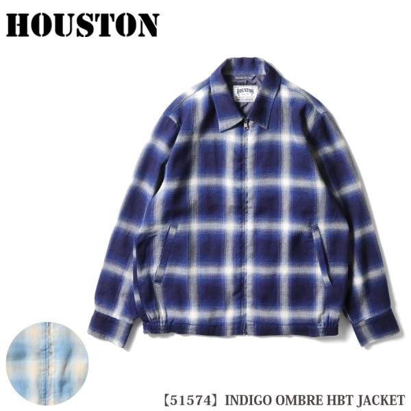 HOUSTON INDIGO OMBRE HBT JACKET インディゴ オンブレーチェック ヘリ...