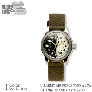 M.R.C. WATCH CO. WW2 REPLICA U.S.ARMY AIR FORCE TYPE A-17A 24H NIGHT AND DAY 24時間標示 【中田商店】 A-2203｜swat