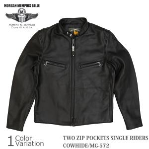 MORGAN MEMPHIS BELLE TWO ZIP POCKETS SINGLE RIDERS ”COWHIDE" 【中田商店】 MG-572｜swat