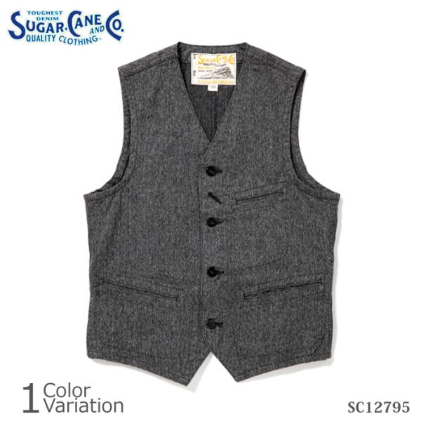 SUGAR CANE &amp; Co.（シュガーケーン） 9oz. BLACK COVERT WORK V...