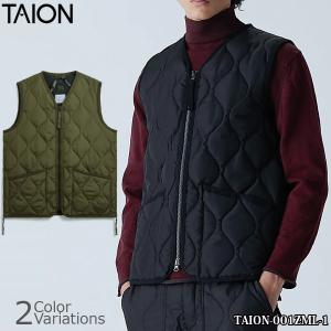 ベスト(メンズ) TAION ミリタリー Vネックジップ ダウンベスト M D