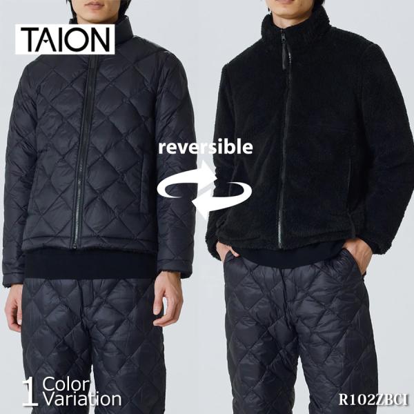 TAION(タイオン) シティ リバーシブル ハイネック Wジップ ダウンジャケット R102ZBC...