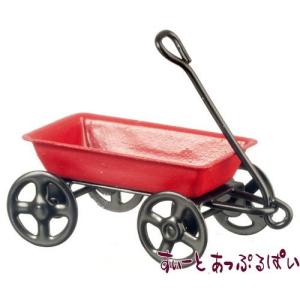 ミニチュア  1/24サイズ  赤い小さなガーデンワゴン AZD6376  IM65385 ドールハウス用