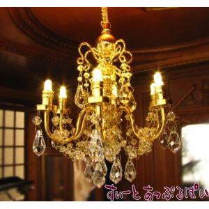 ミニチュア 3V電池式LED照明 スワロフスキークリスタル シャンデリア