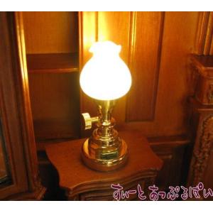 ミニチュア　 3V電池式LED照明　　フロストグラスの卓上ランプ　HKL-TL-025　ドールハウス用