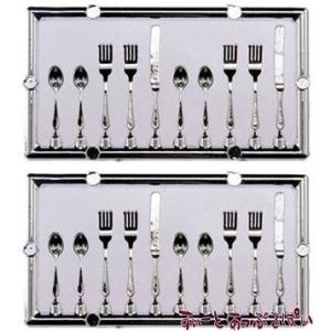 クリックポスト可 ミニチュア　プラスチック製シルバーウェア　20ピースセット　IM65171　ドール...