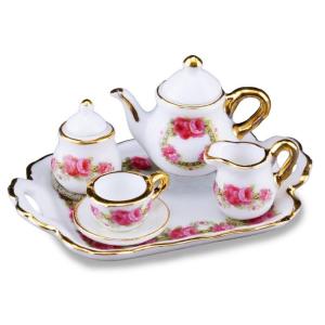 ミニチュア　 ロイターミニチュア　　ティーセット　ロマンチック　RP1621-5　ドールハウス用