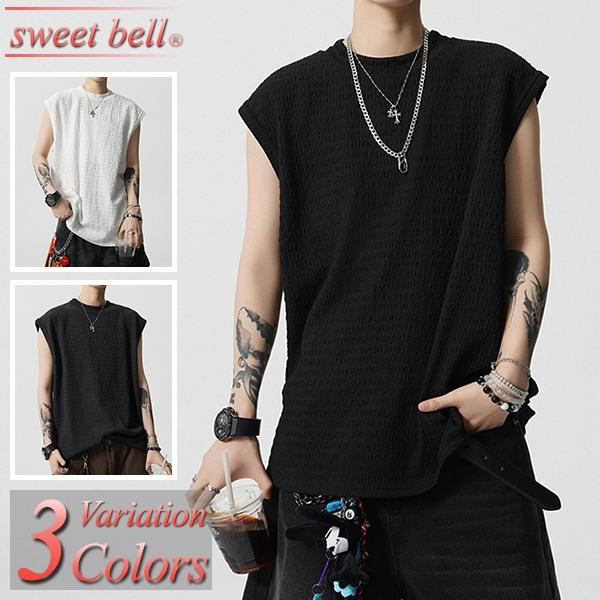 Tシャツ メンズ ノースリーブ タンクトップ カットソー 春 夏 薄手 袖なし 大きいサイズも充実【...