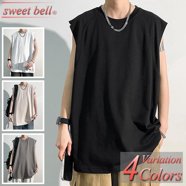 Tシャツ メンズ ノースリーブ タンクトップ カットソー 春 夏 薄手 袖なし 大きいサイズも充実【...