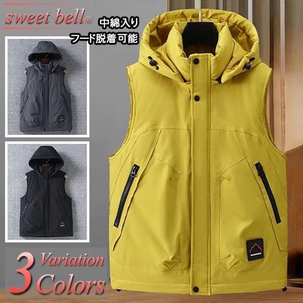 ダウンベスト メンズ 中綿 撥水 大きいサイズ 5L 6L 7L 8L 9L フード 付き 脱着 軽...