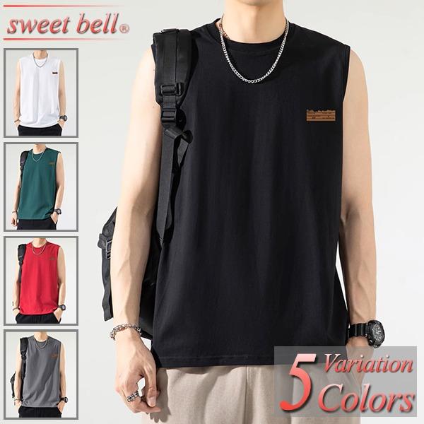 Tシャツ メンズ ノースリーブ タンクトップ カットソー 春 夏 薄手 袖なし 大きいサイズも充実【...