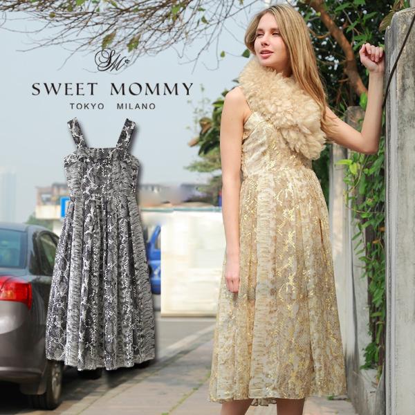 マタニティ服 マタニティワンピース ロングワンピース 授乳服 箔押し シフォン ミモレ丈 ママスーツ...