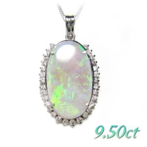 ペンダントトップ K18YG ボルダーオパール 27.35ct ダイヤモンド 0.22  