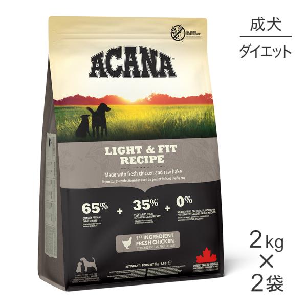 【2kg×2袋】アカナ ヘリテージ ライト&amp;フィットレシピ (犬・ドッグ)[正規品]