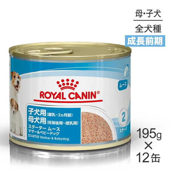 【195g×12缶】ロイヤルカナン SHN-WET スターター ムース マザー&amp;ベビードッグ 成長前...