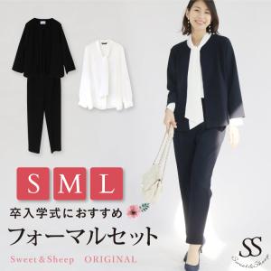 結婚式 ママ 母 服装 30代 40代 50代 セットアップ コーデ レディース パンツスーツ おしゃれ フォーマル ブラウス トップス ボウタイ Sweet＆Sheep｜sweet-sheep