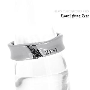 指輪 メンズ ロイヤルスタッグゼスト Royal Stag Zest ブラックキュービックジルコニア シルバー ファッション アクセサリー リング SR25-001｜sweet-tea-time