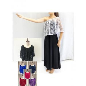 ロングレースケープ【商品コード2J51】 ロングケープベロア生地でも作れます long lace cape