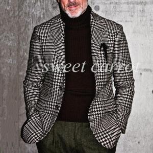 テーラードジャケット メンズ 秋 新作 格子縞 チェック柄