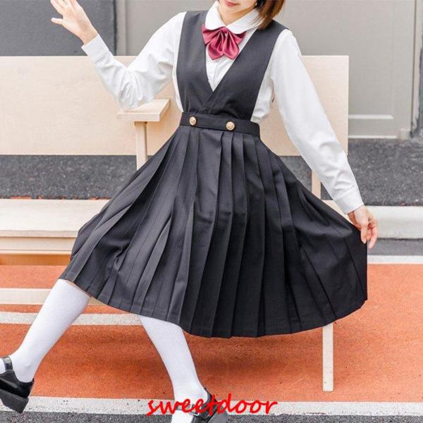 女子高生サロペット制服スカートセーラー服学生制服JK春秋春夏スクールスカート学生服高校生学生おしゃれ...